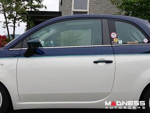 FIAT 500 Exterior Door Handle Kit - Carbon Fiber - Verde Azzurro (Blue-Green)